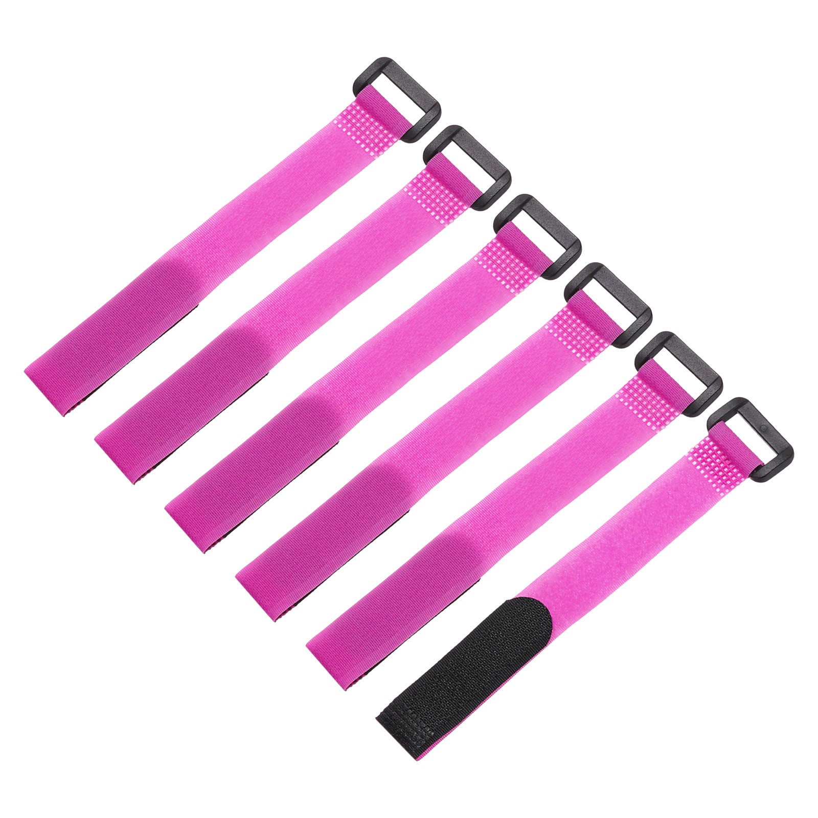 6Pcs Battery Tie Down Straps,0.8x8" Pink Nylon Hold Down Hook Loop Strap