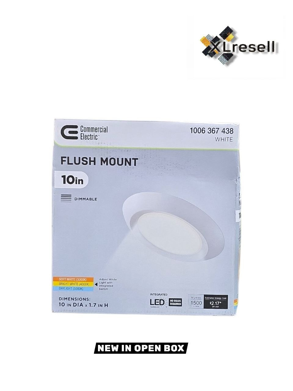 Commercial 10" 18W Color Selectable LED Flush Mount Disk Light, Dimmable, 1500 L