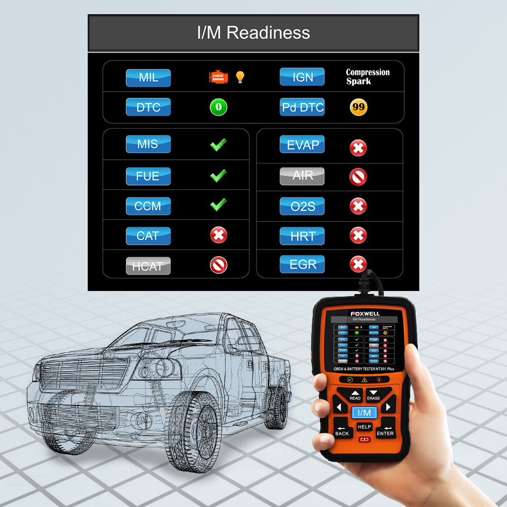 Foxwell NT301 OBD2 Scanner Code Reader OBD II Check Engine Car Diagnostic Tool