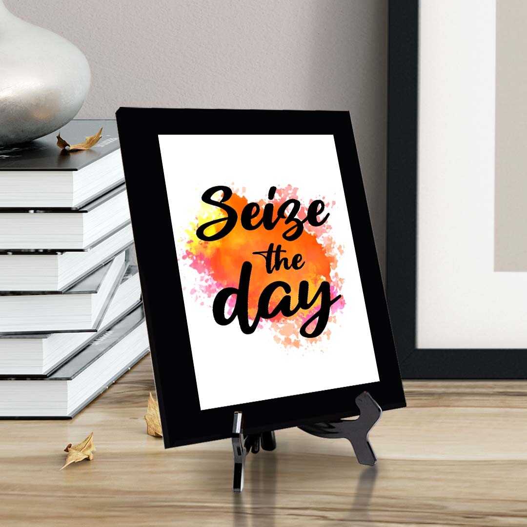 Seize The Day Decorative Wall Plaque (Full Color) | Positive Affirmation