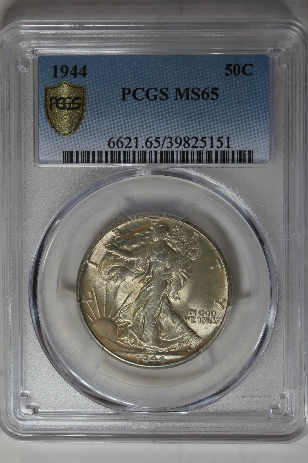 1944  .50  PCGS  MS65     Walking Liberty,  Lady Liberty Half