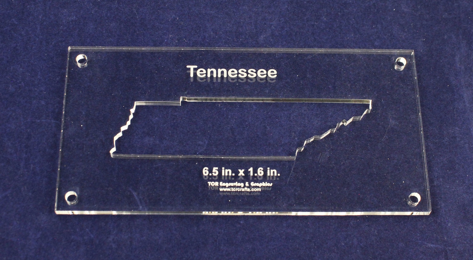State of Tennessee 6.5 x 1.6- 1/4" Quilt Template- Acrylic - Inside Long Arm/Sew
