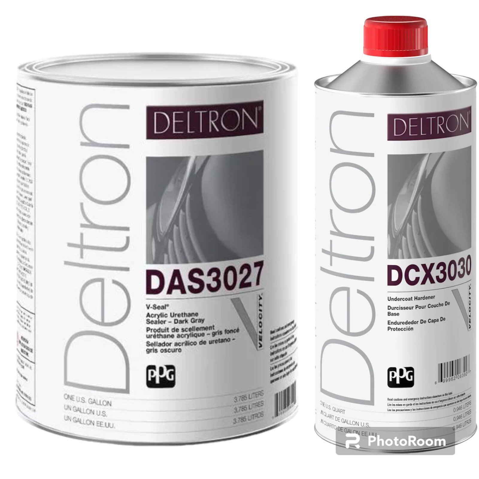DAS3027 Deltron PPG Acrylic Urethane Sealer Dark Gray Gal  DCX3030 Hardener Qt