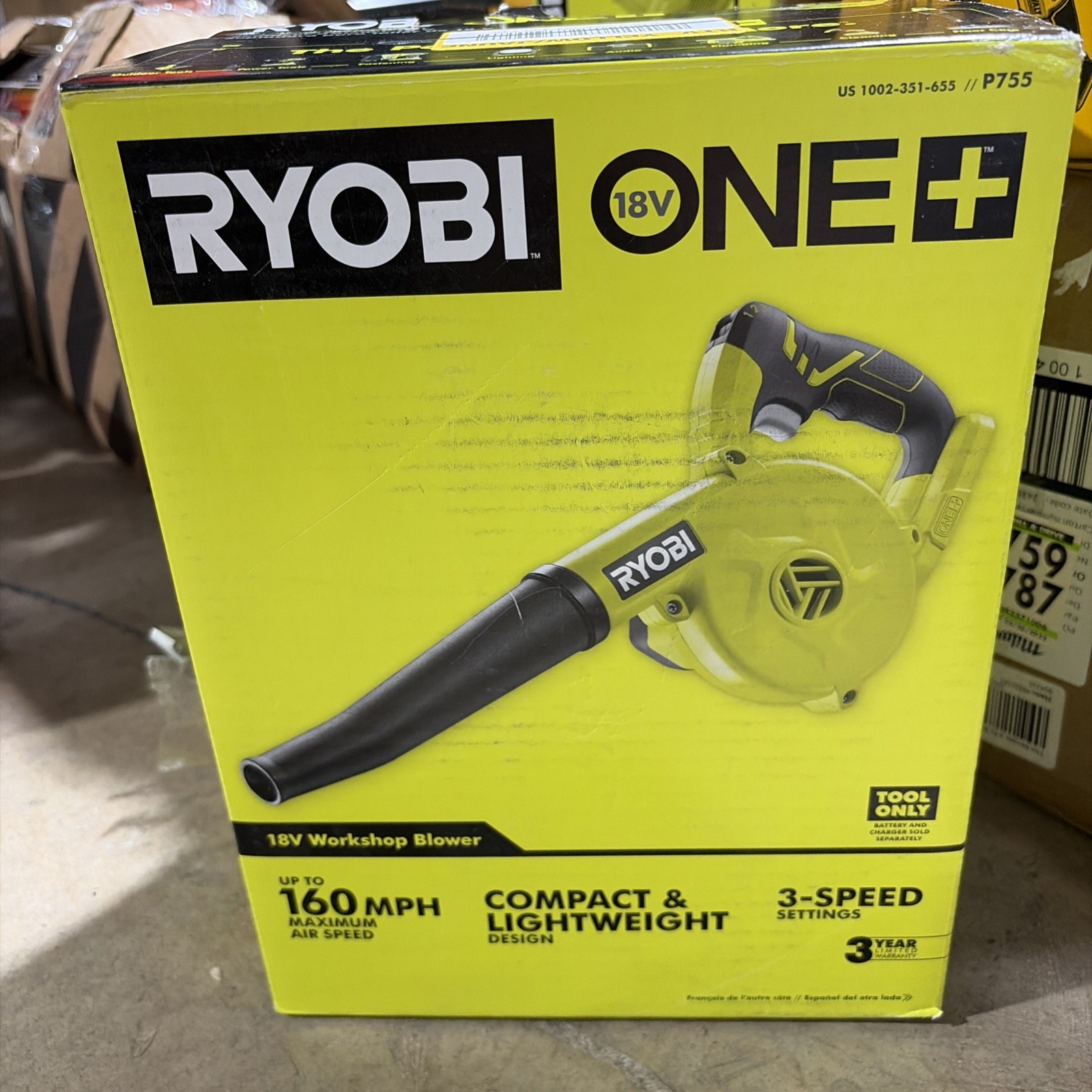 RYOBI 18V ONE+ Workshop Blower P755 (Tool Only)