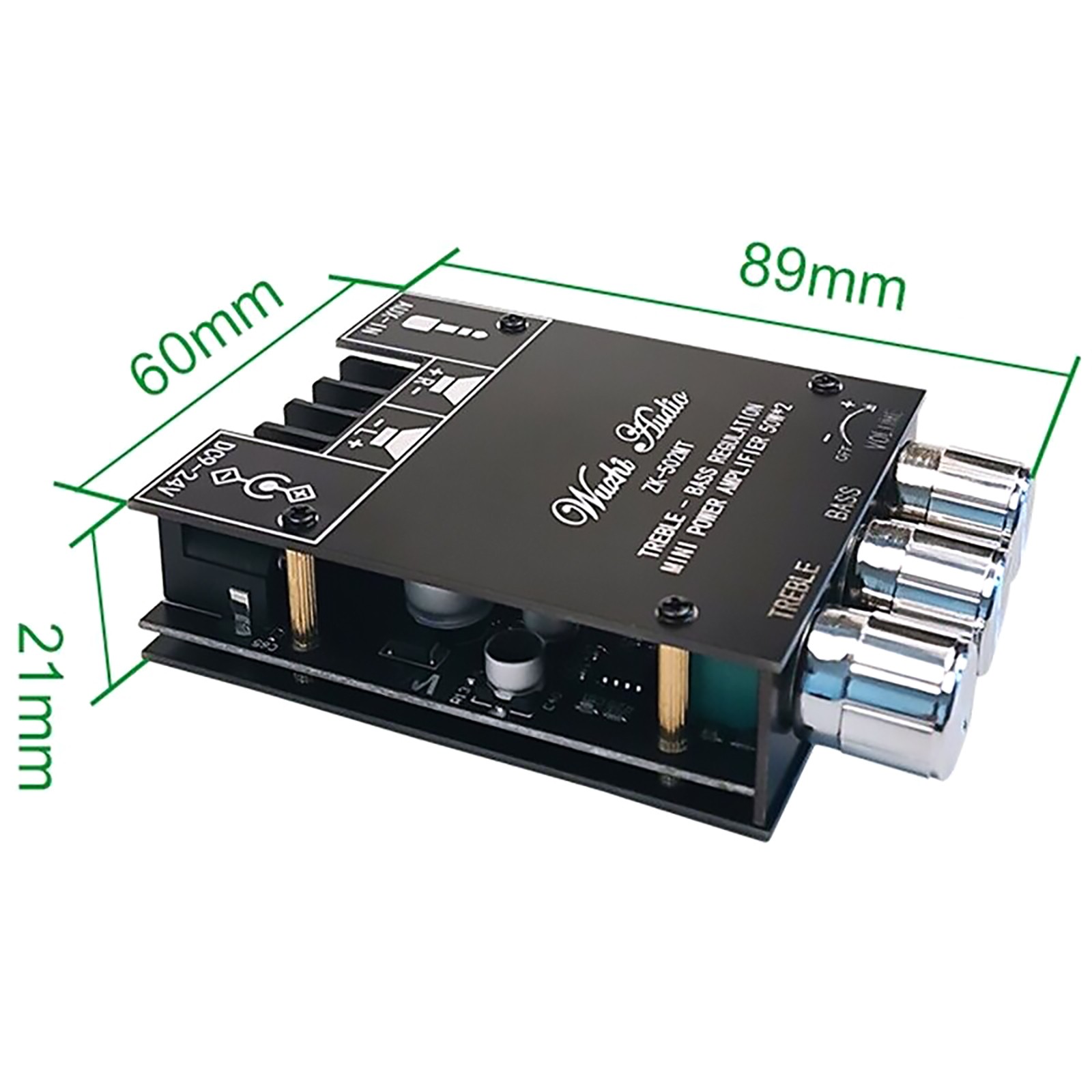 1 PC ZK-502MT Bluetooth 5.0 AUX Subwoofer Stereo Amplifier Board Module Unit