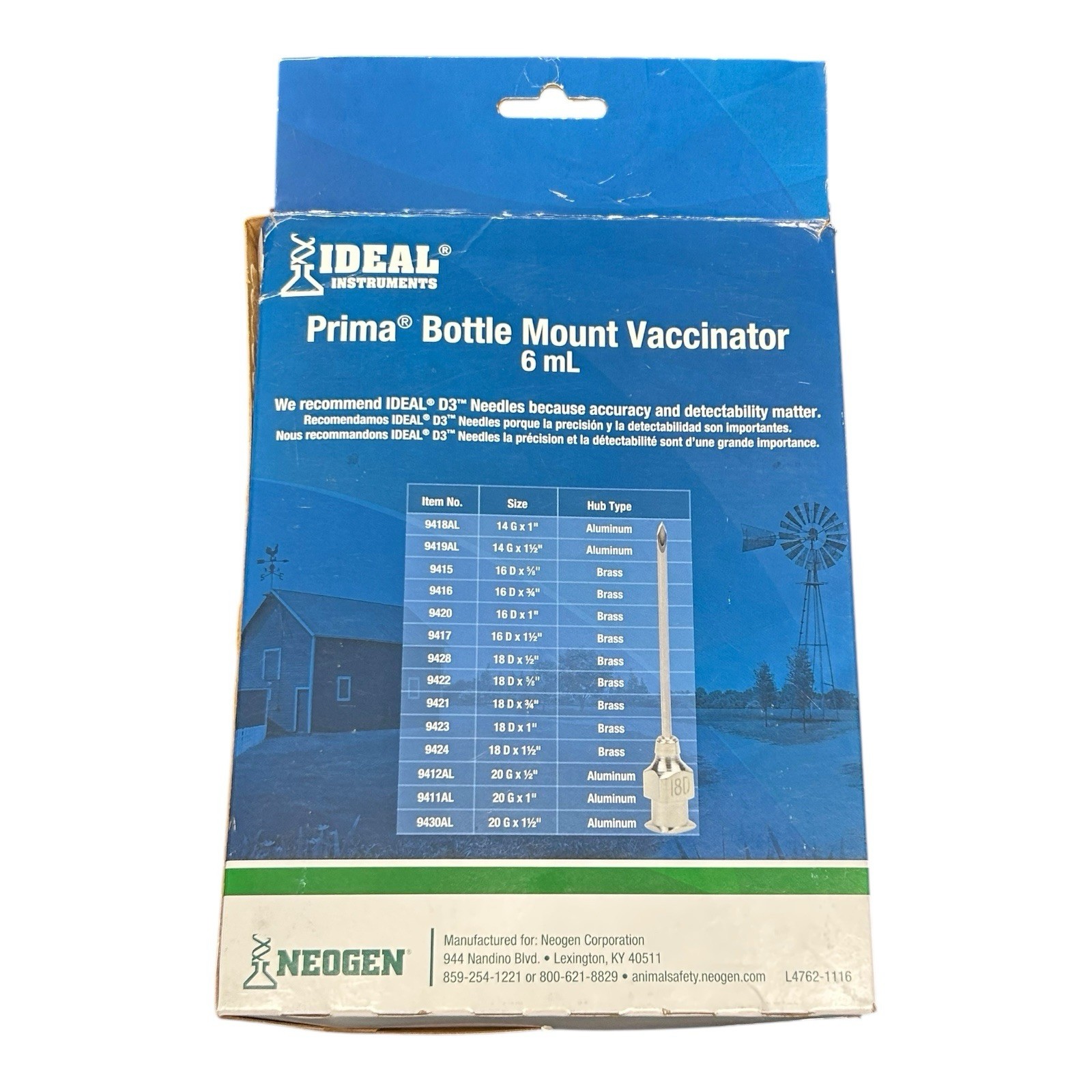 Prima-Tech 206657 Bottle Mount Vaccinator 6ML