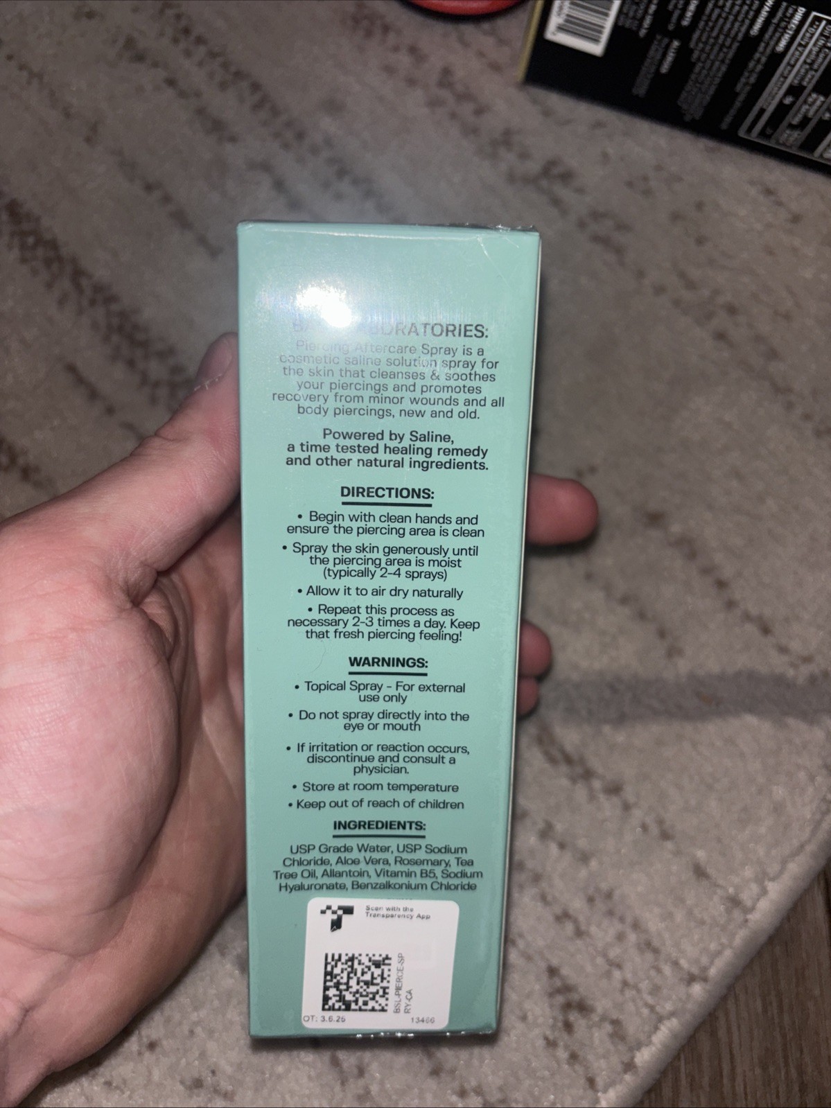 Base Labs Piercing Aftercare Spray | Saline Solution for Piercings, Bumps | 4 oz