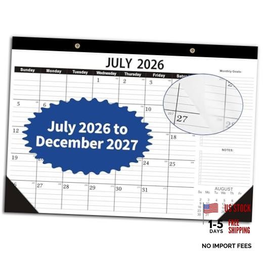 Desk Calendar 2026-2027 - July 2026 to December 2027 - Desk Calendar 2026 JULY