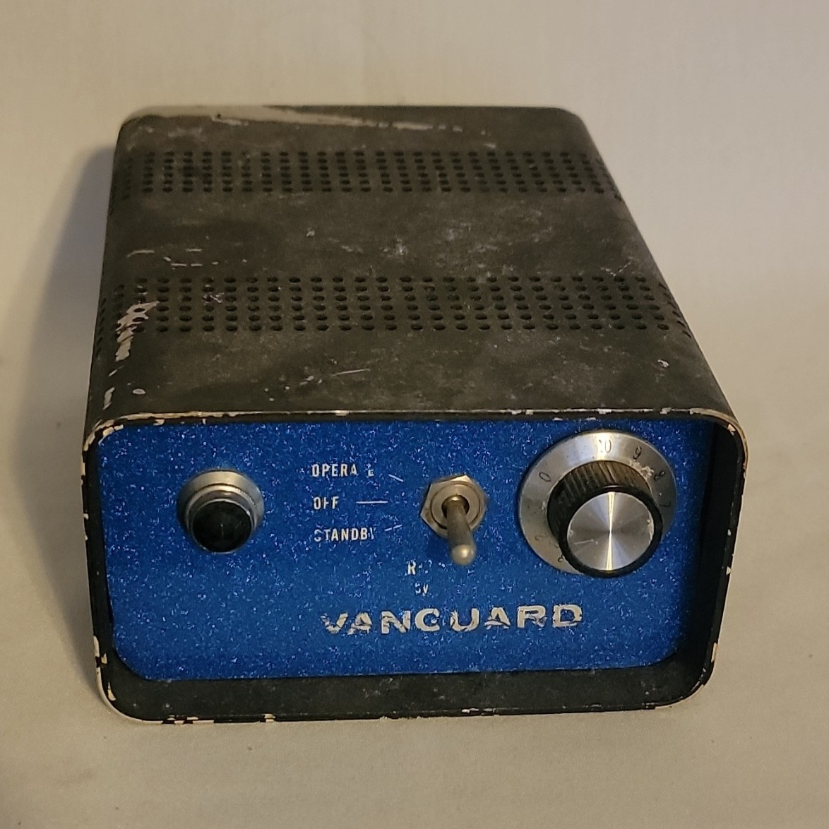 Vanguard Vintage Blue Metal Electronic Control Box Unit Component Blue Face