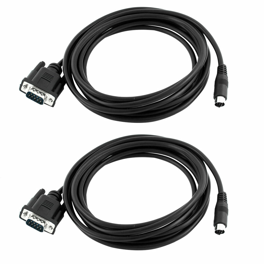 DB9 9 Pin Male to Mini Din 8 Pin Male Connector Cable Converter 2.8M 2 Pcs