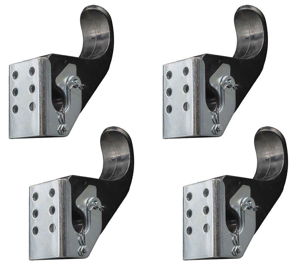 4PK 6" Rubber Upright Tarp Stop Kit w/ Easy Stop Bracket for Roll Tarp Systems
