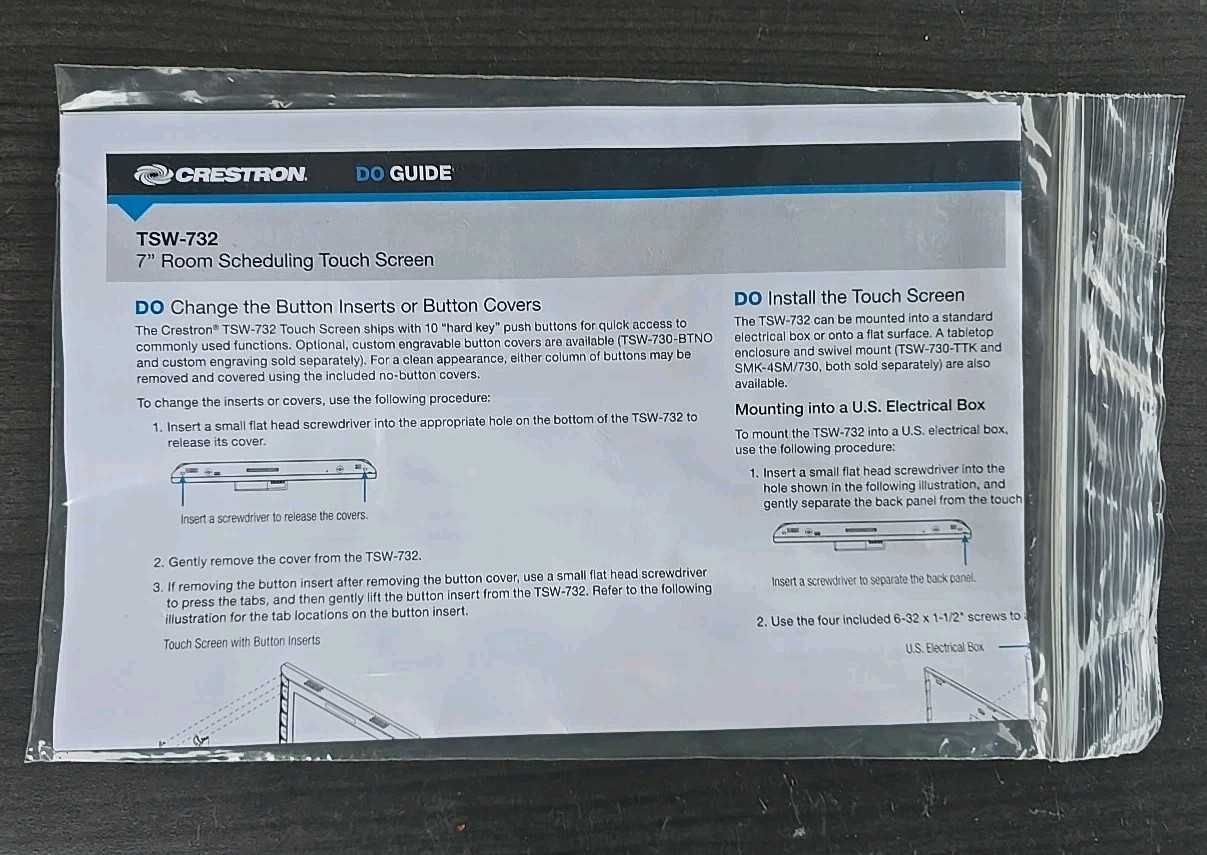 Crestron TSW-732 back panel