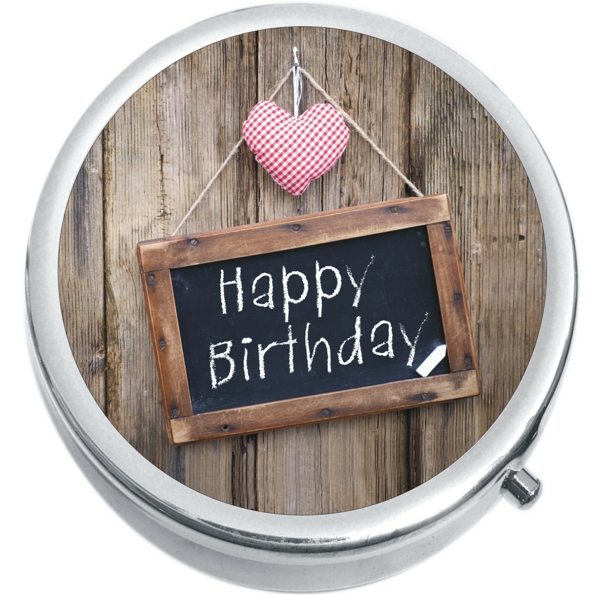 Happy Birthday Medicine Vitamin Compact Pill Box