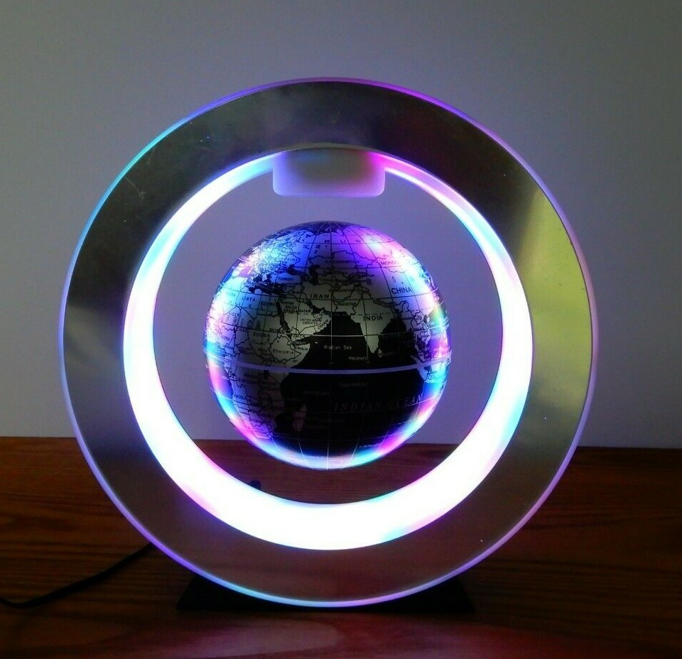 Mag Lev Floating Anti-Gravity LED World Globe Orig. Box Home School Science VGC