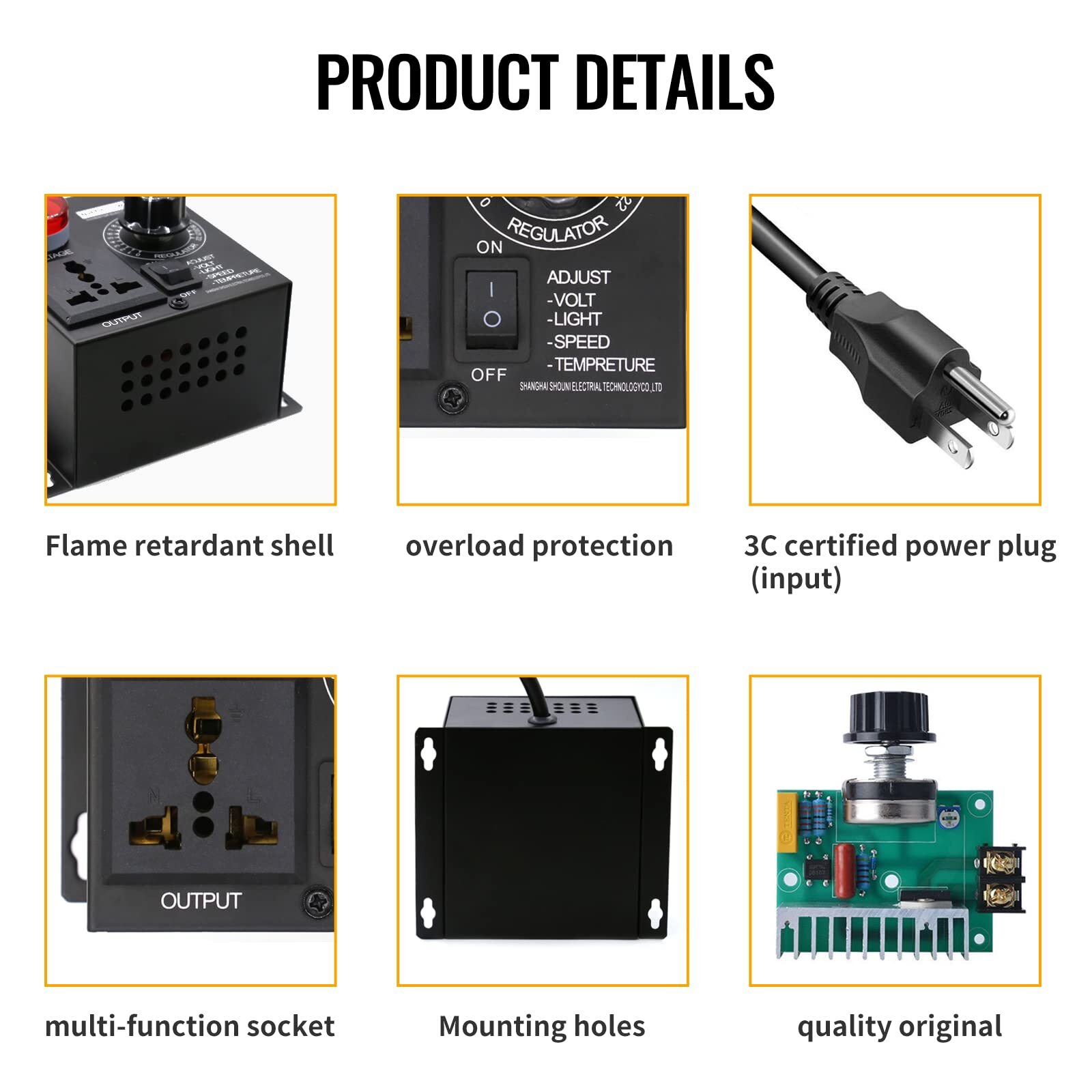 AC Motor Speed Controller 120V Variable Speed Controller & Fan Speed Controll...