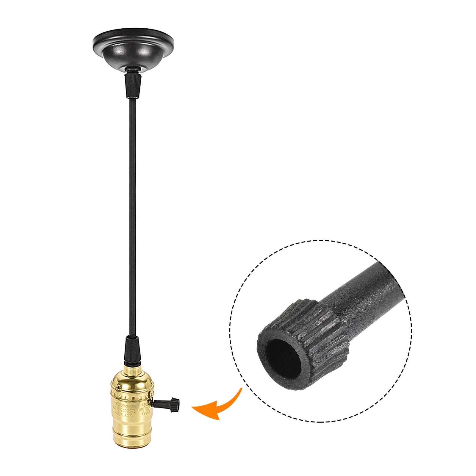 On/Off Replacement Light Turn Socket Switch Knob 50mm Length Black 10Pcs