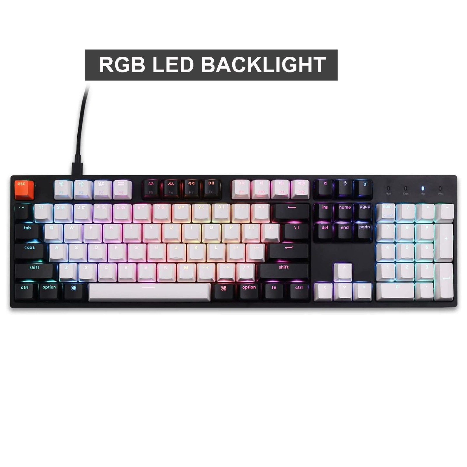 Keychron C2 104 Keys Full Size Wired Mechanical Keyboard for Mac Windows, Hot...