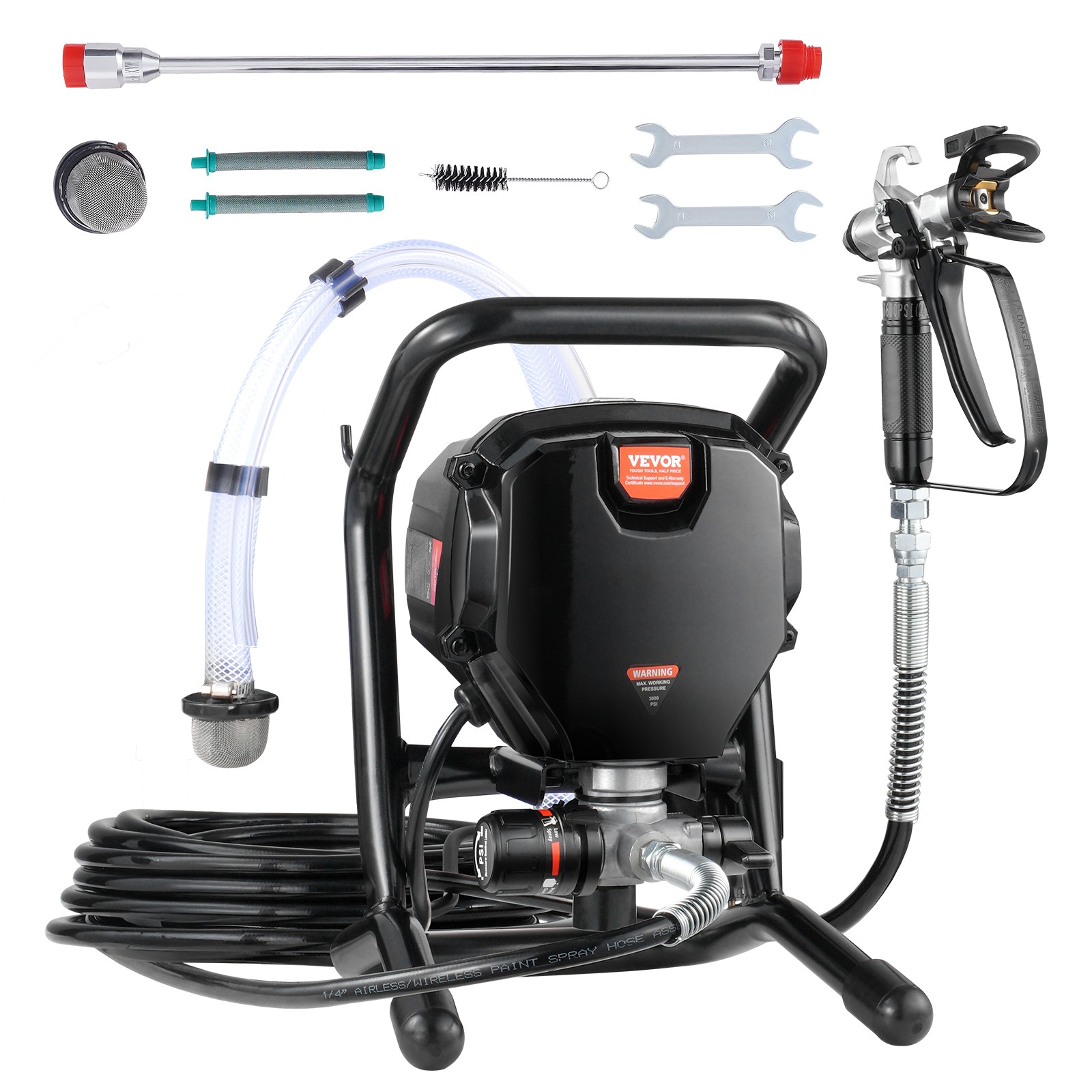 VEVOR Stand Airless Paint Sprayer 750W 3000PSI Electric Airless Sprayer Handheld