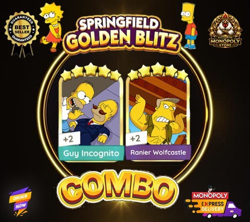 GOLDEN BLITZ ⭐️ GUY INCOGNITO + RANIER WOLFCASTLE ⚡️MONOPOLY-GO  STICKERS⚡️