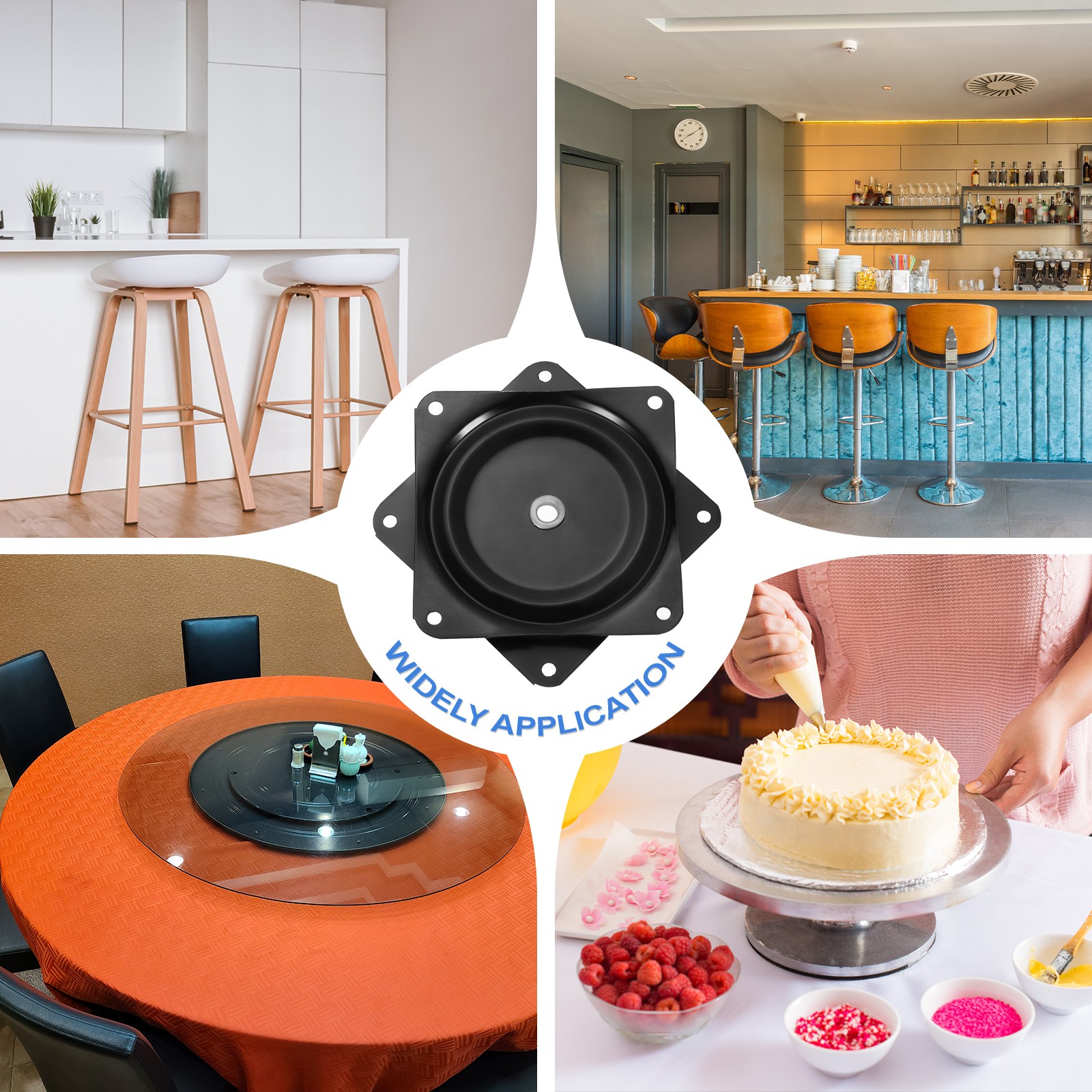 4" Bar Stool Swivel Replacement 360° Rotation Lazy Susan Turntable