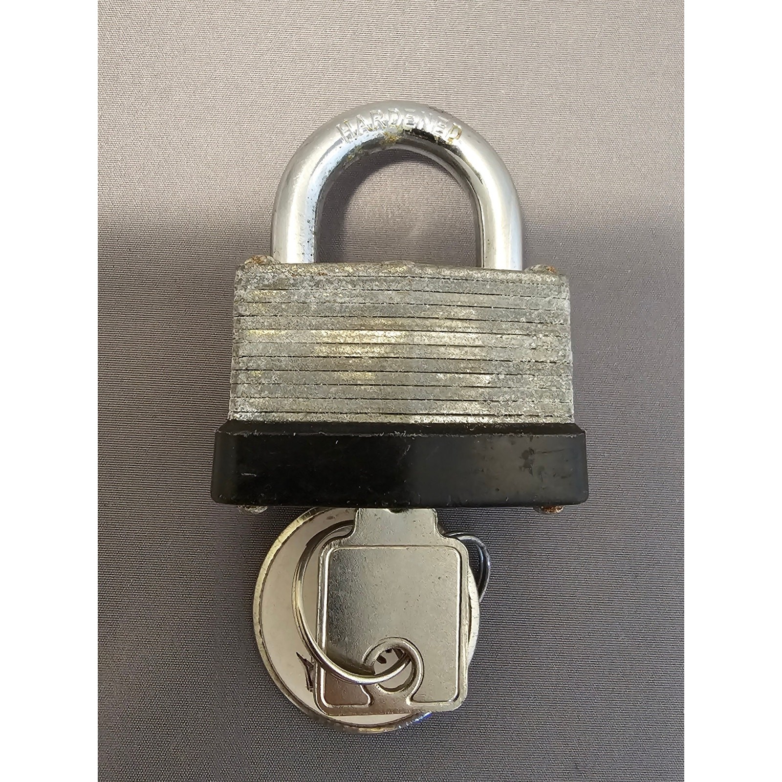 Hardened Padlock with Key - 2" x 1-1/2" - works great