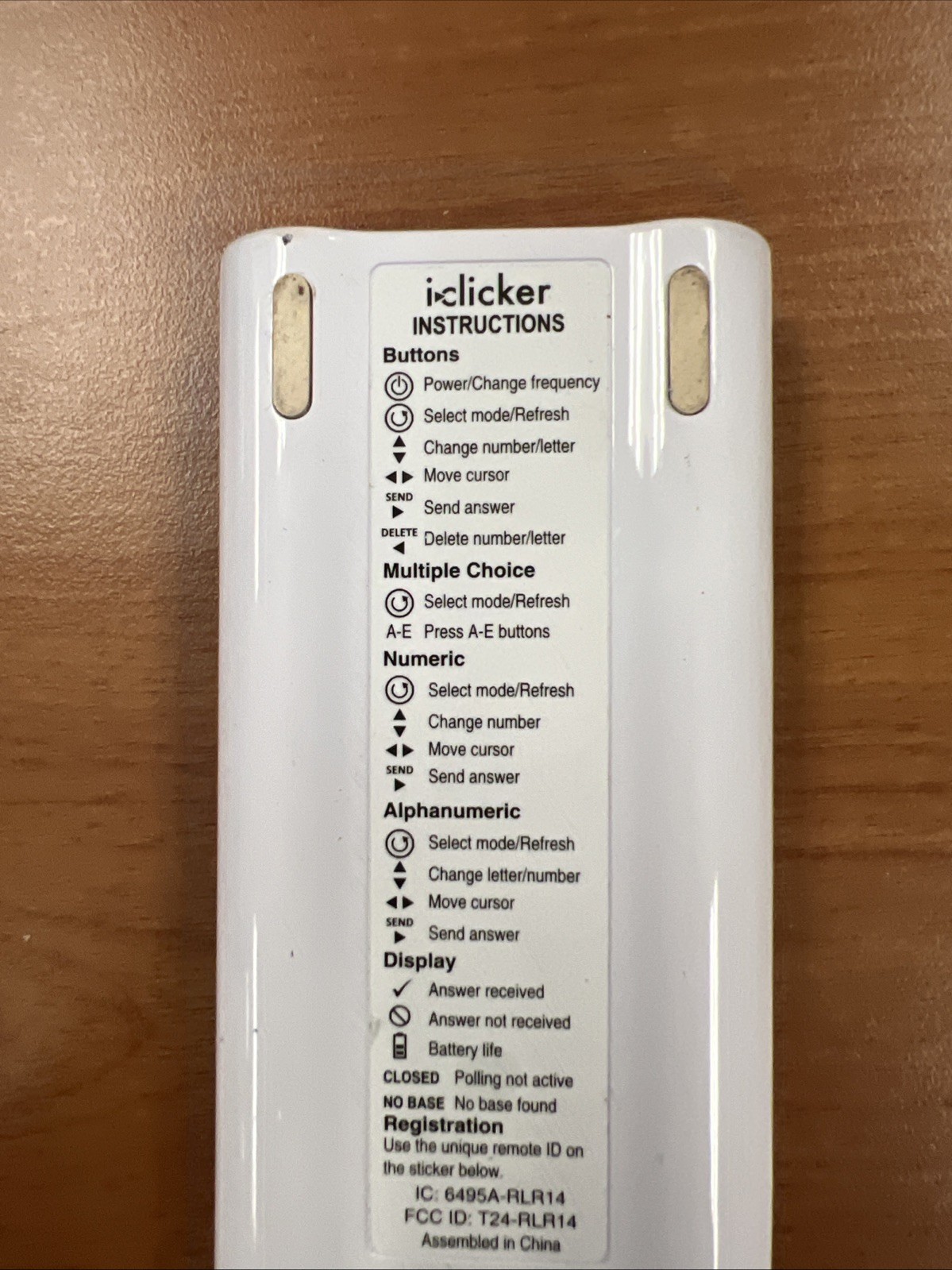 iClicker 2 Student Classroom Response RLR14 Remote Control 2nd Edition / TESTED