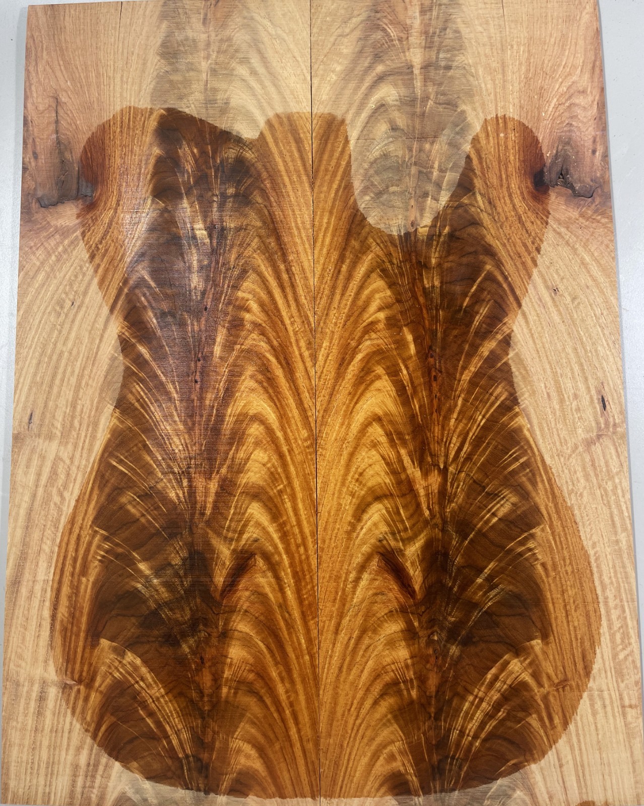 Guitar Top Veneer Flame figure Burma Rosewood Bookmatched Set Luthier Supply