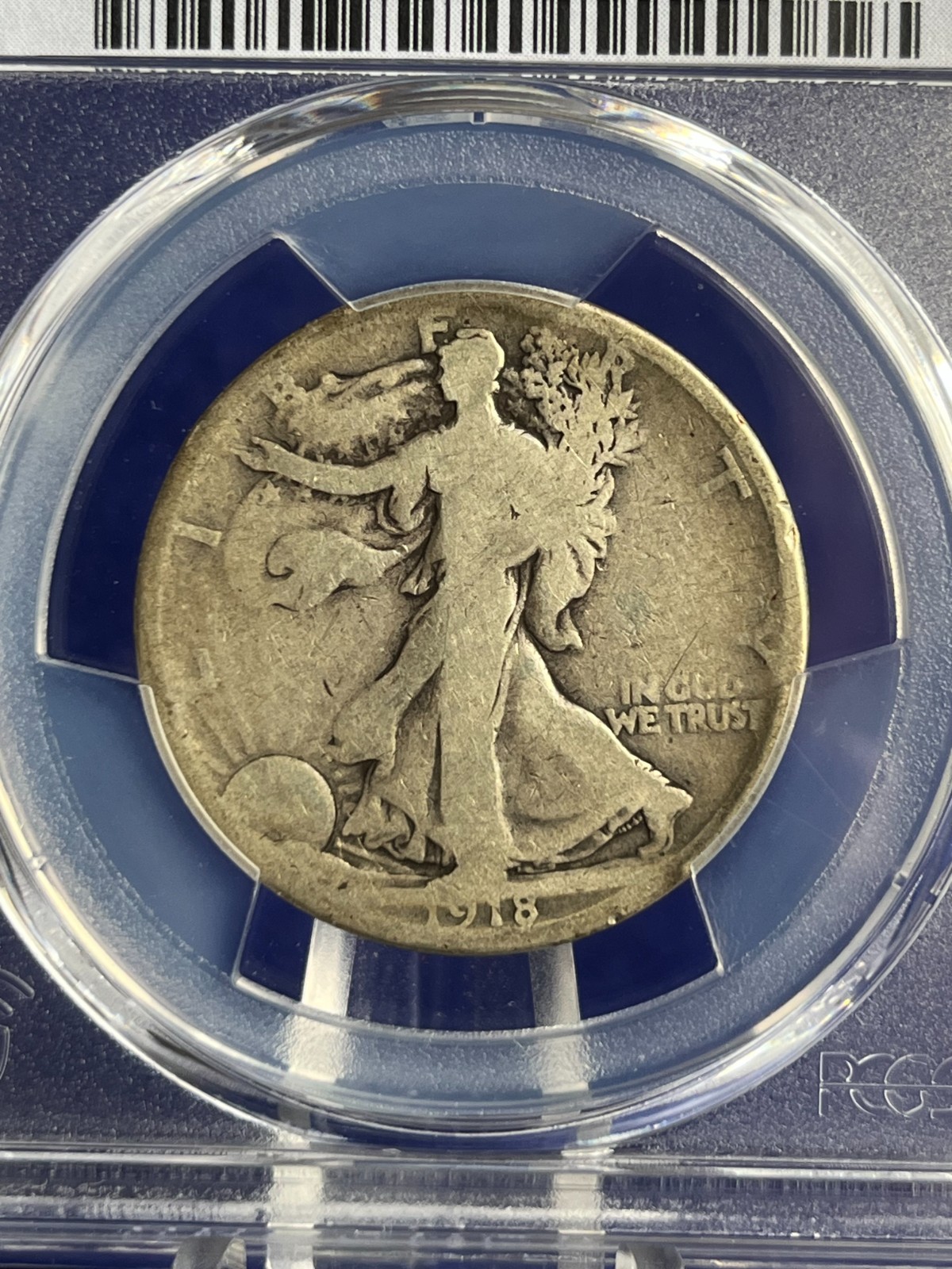 1918-D Walking Liberty Half Dollar 50c *PCGS G4 Good* Solid Coin