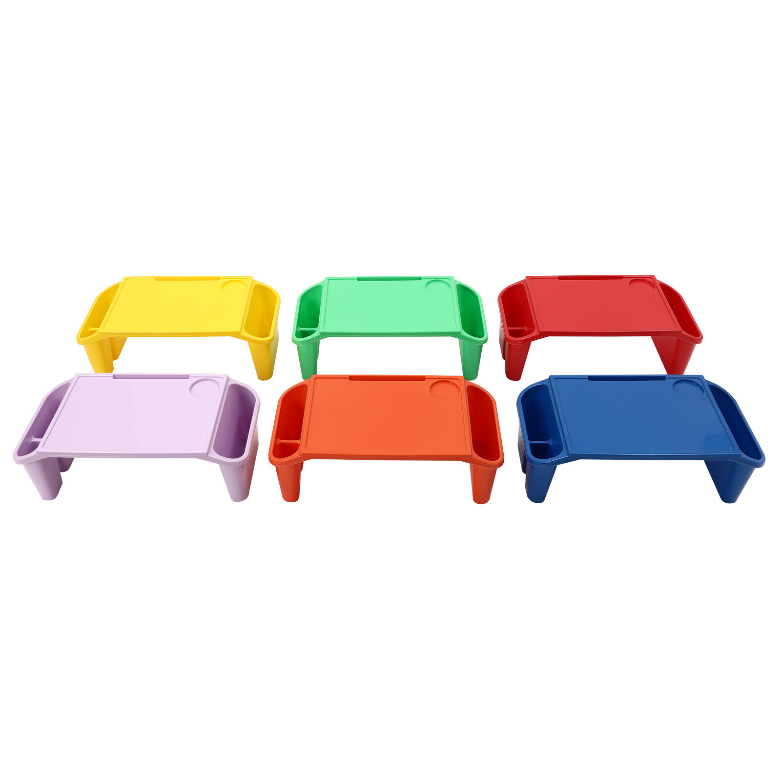 6 Pack Kids Lap Desk Tray Rectangular PP Writing Eating Game Classroom