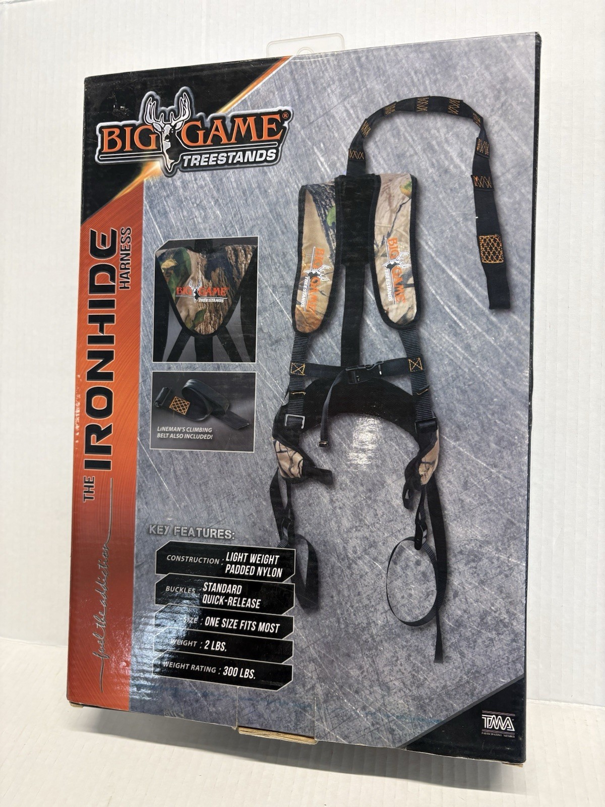 New Big Game The Ironhide Treestand Hunter Safety Harness Camo Straps Camouflage