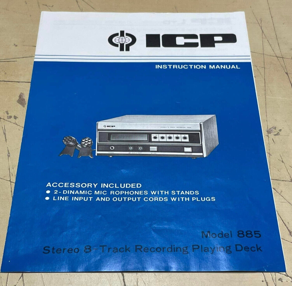 Vintage ICP 885 Stereo 8 Track Recording Playing Deck Instruction Manual