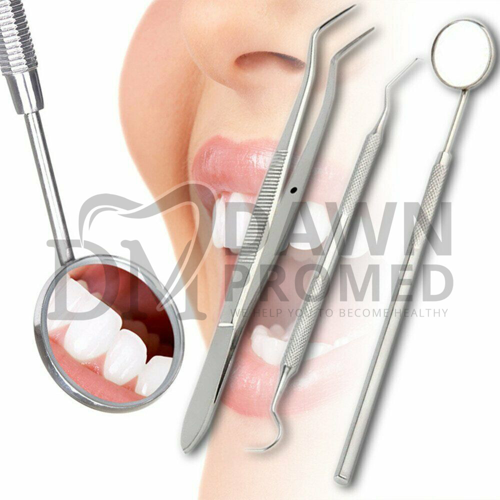 15 Pcs Basic Dental Instruments Set Mirror Explorer #5 Cotton Plier German Grade