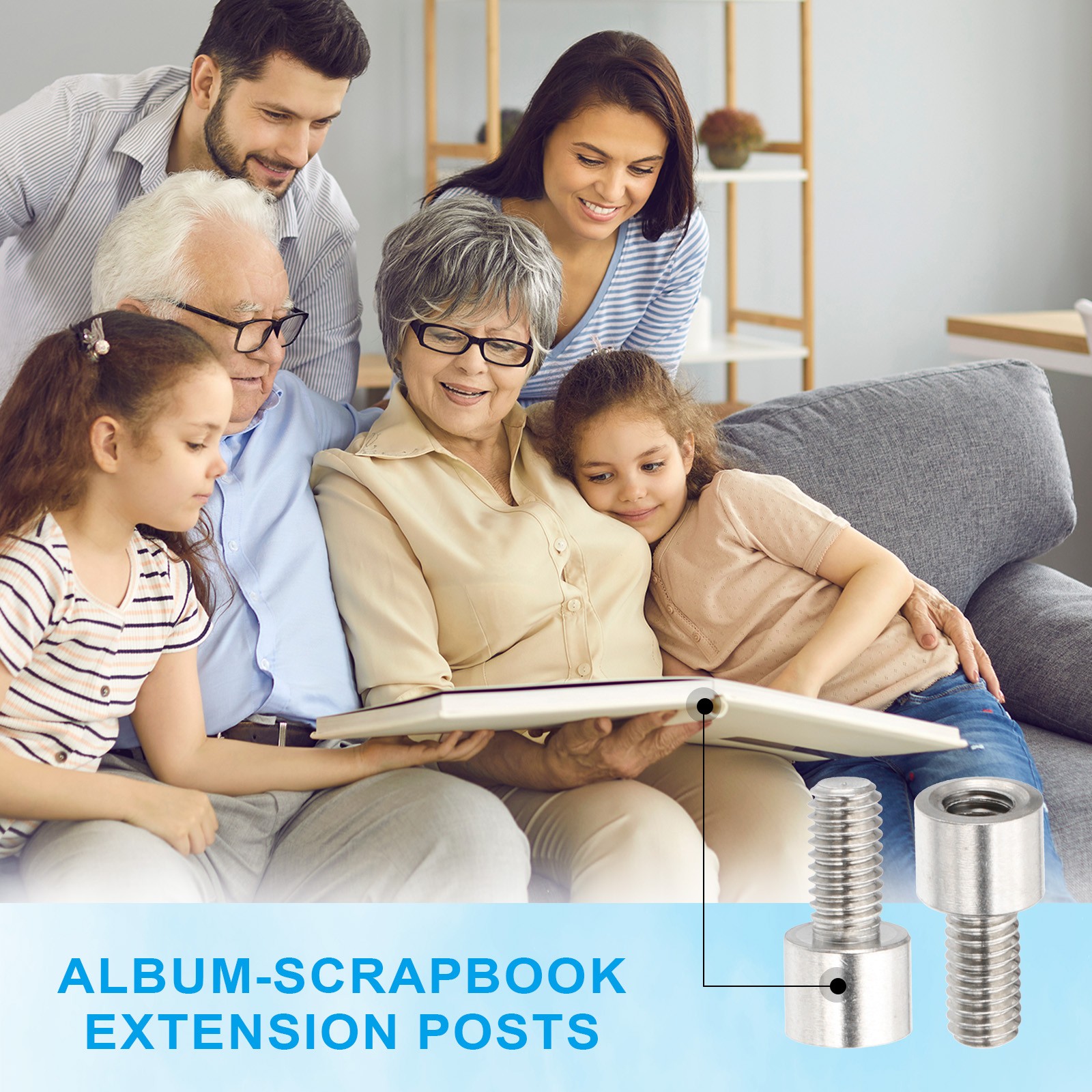 M3x15+6mm Album Scrapbook Extension Posts Extension Screw Stainless Steel 8Pcs