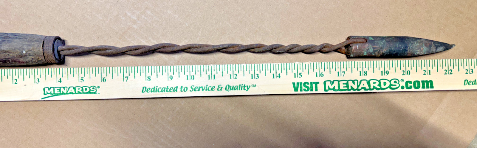 Antique Copper Tip Soldering Iron Twisted Shaft Wood Handle Tinsmith Tool