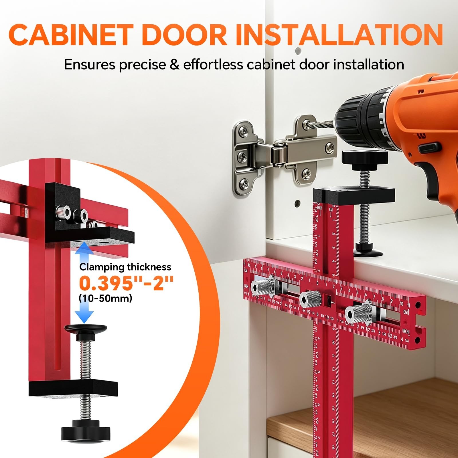 Adjustable Cabinet Hardware Jig Drill Guide Template for Knobs & Handles, DIY To