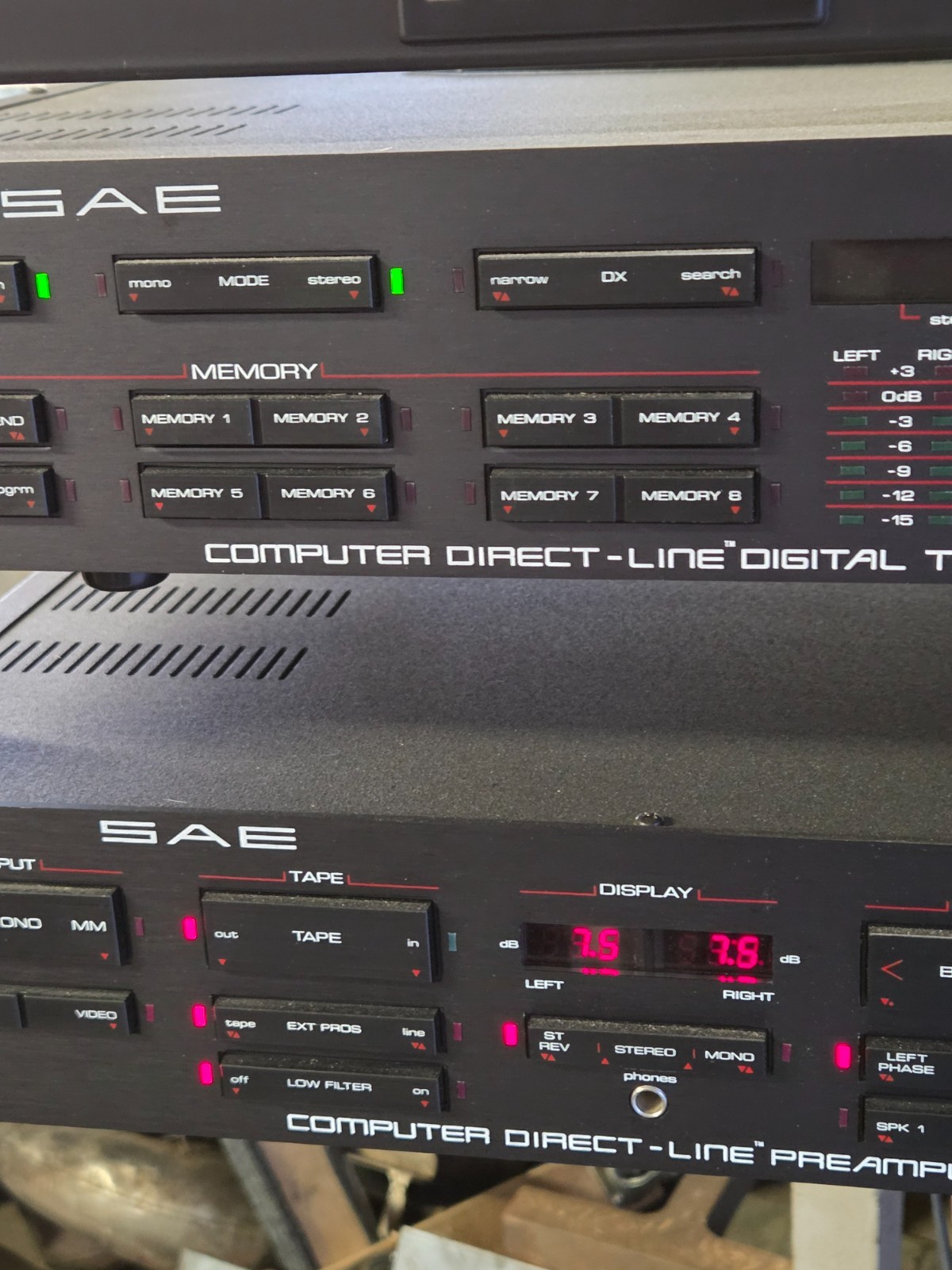Vintage SAE Computer Direct-Line Stereo Equalizer Powers On