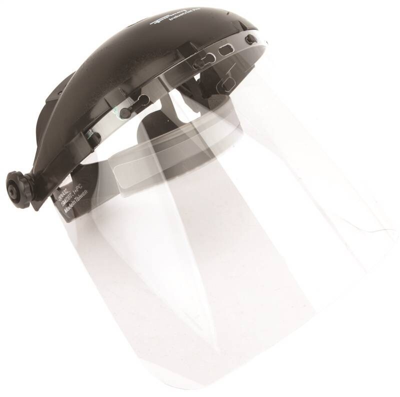 Forney 58600 Face Shield with Clear Visor Pin Headgear-Black