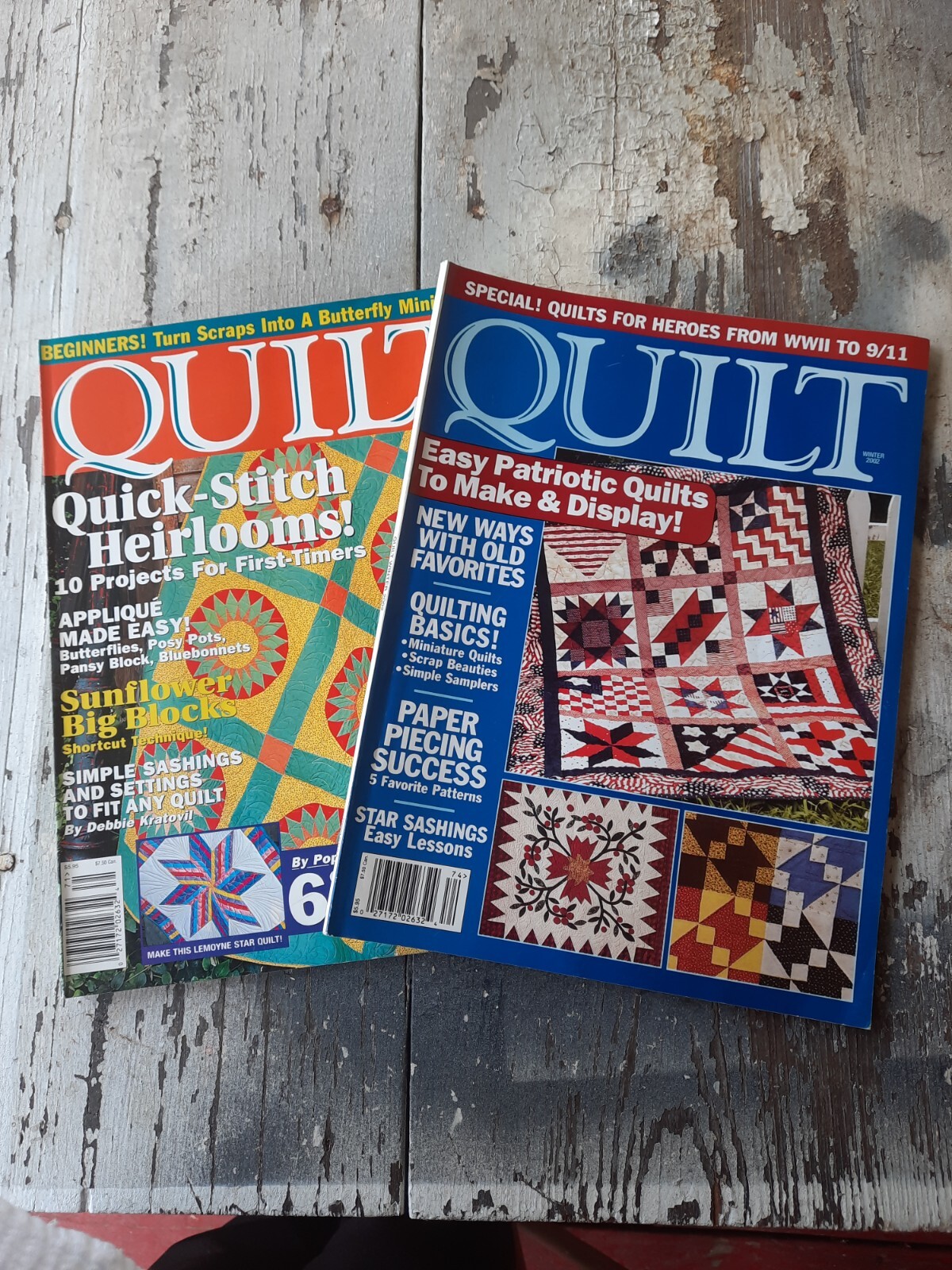 2 Back Issues QUILT Magazine Winter 2002 Patriotic Spring 2002 Heirlooms