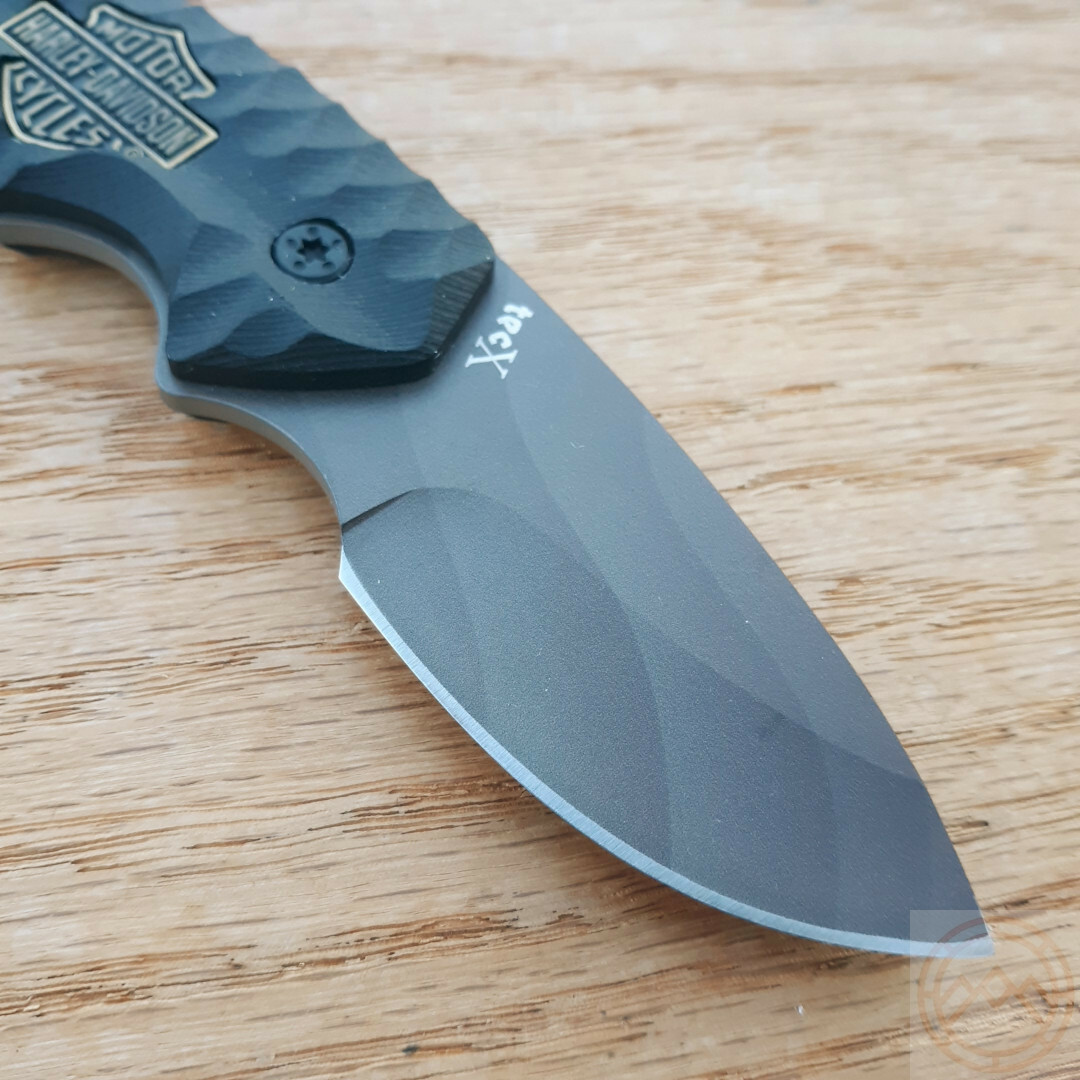 Case TecX Harley Fixed Knife 2.5" Stainless Steel Full Blade Black G10 Handle
