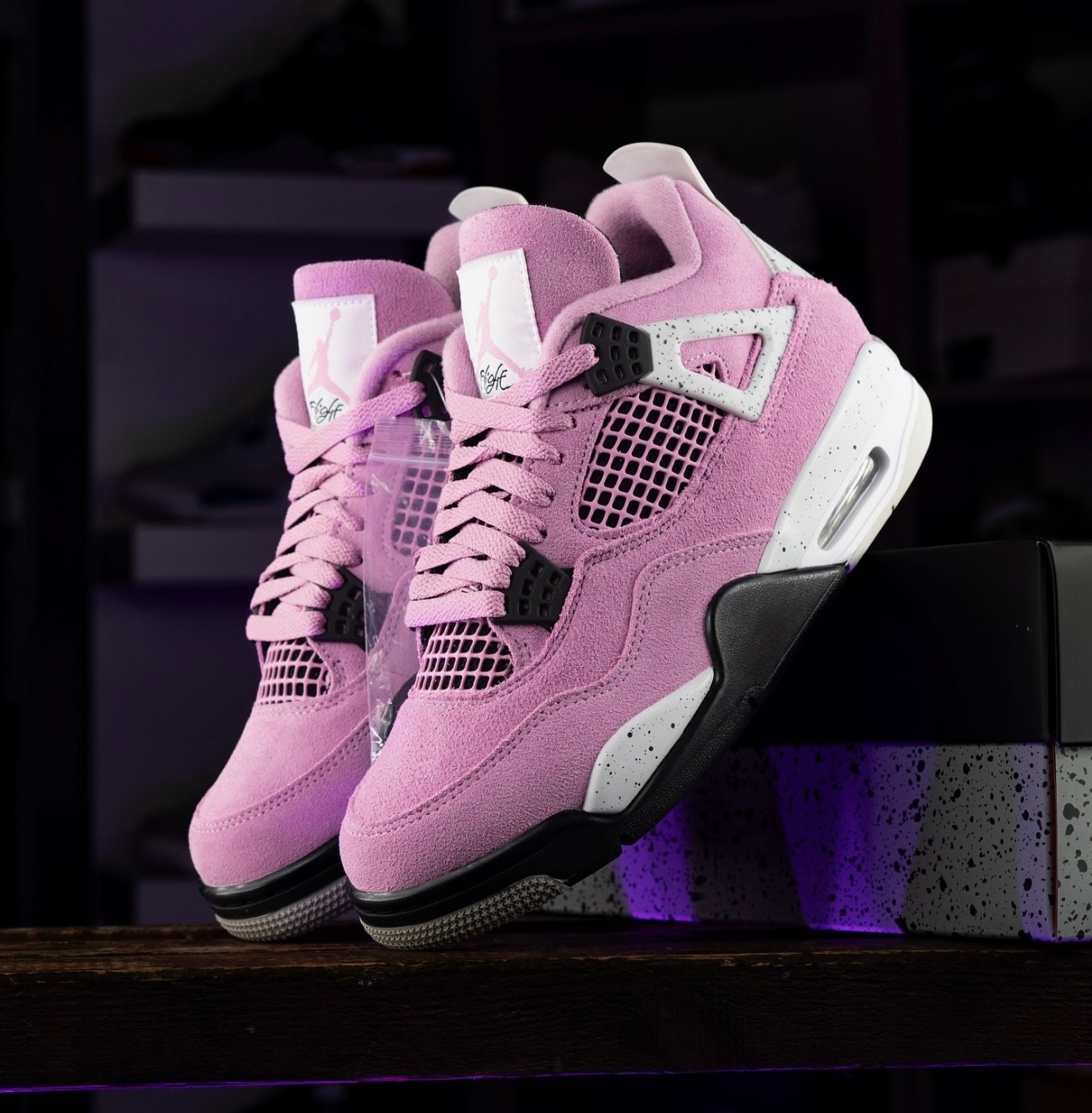 Jordan 4 ''Orchid" Retro Mid Top Men's & Women's Basketball Shoes