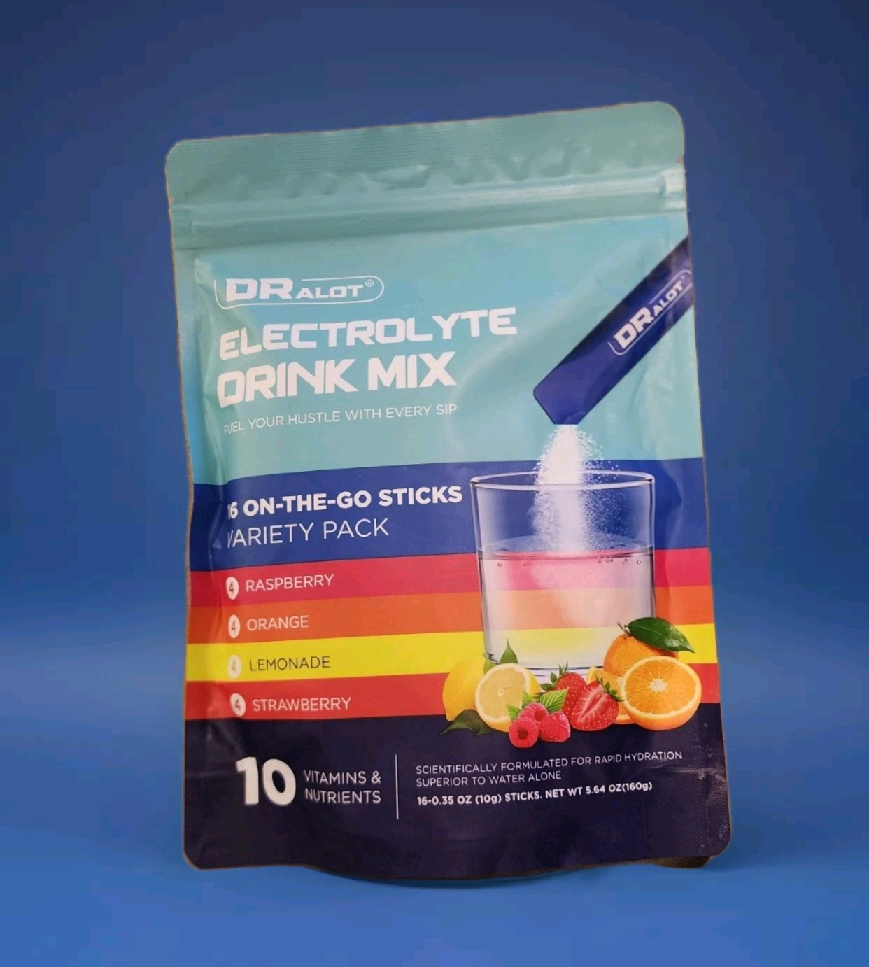 Sugar Free Electrolyte Drink Powder Sticks Vegan Soy Free, Vitamins & Nutrients
