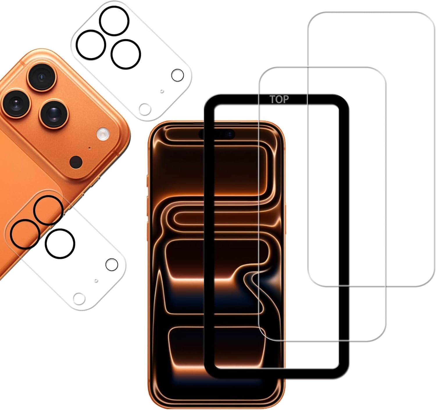 HD 9H Screen and Lens Protectors for iPhone 17 Pro 2 Pack with Alignment Tool