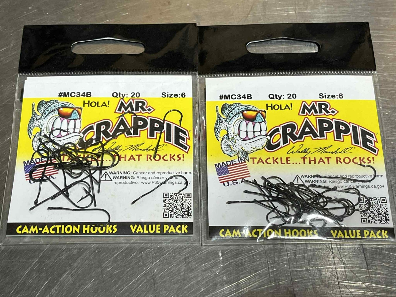 2 Team Crappie Progressive Cam-Action Hooks Size 6 Qty 20 #MC34B