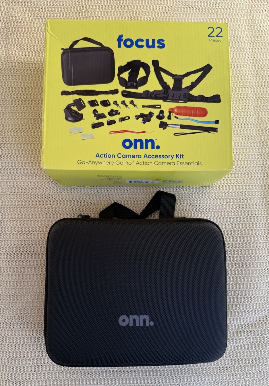 Onn 22-Piece Action Camera Accessory Kit for GoPro – New Open Box