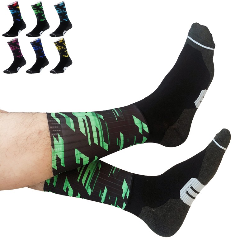 Pro Cycling Socks Men Women Riding Bicycle Sports Ankle Socks XC MTB BMX Green