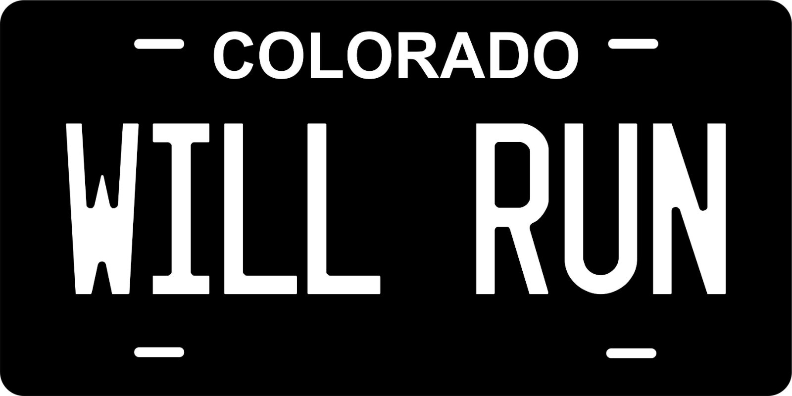 Colorado Black White Custom Personalized License plates Auto Bike Motorcycle