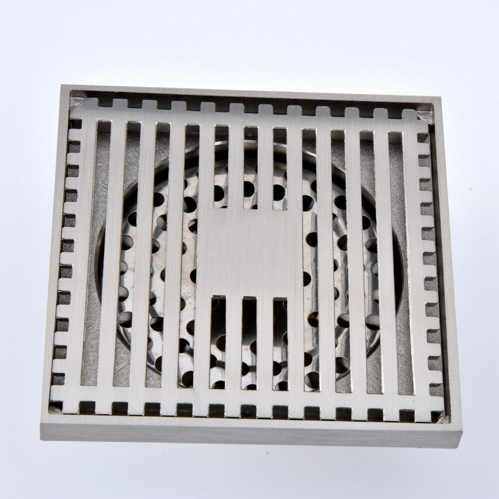 Brushed Nickel Square Floor Waste Grates Bathroom Shower Drain Floor Drain