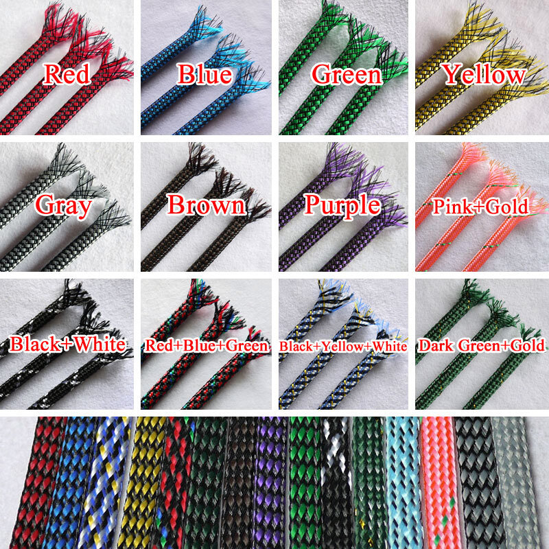 PP Cotton Yarn Braided Mesh PET Expandable Cable Sleeving 4/8/12MM