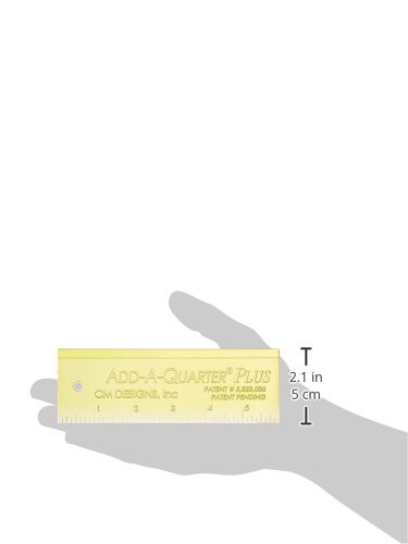 CM Designs Ruler 6" Add-A-Quarter Plus, 6", Yellow
