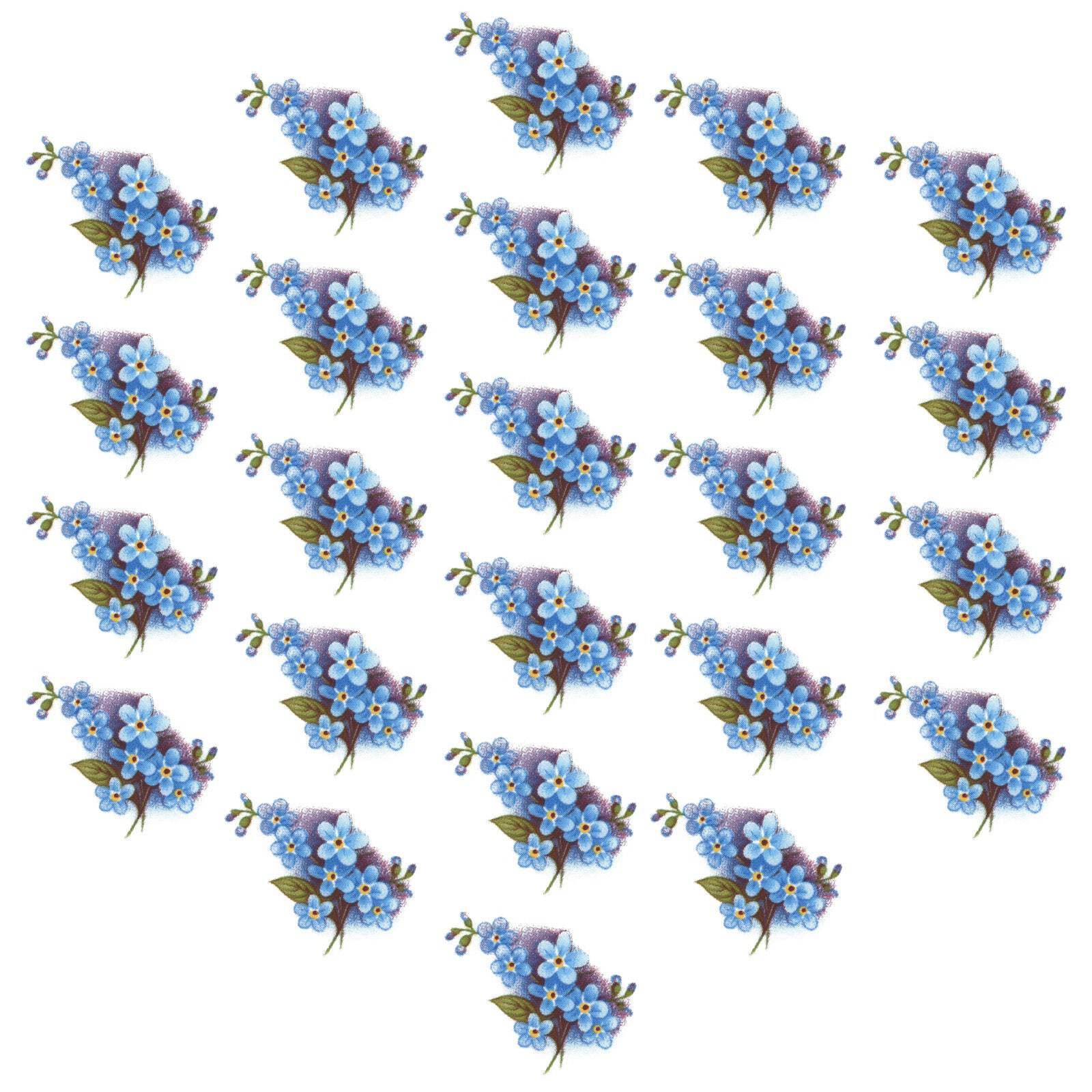 Flowers Forget Me Not Spray H Blue Overglaze Ceramic Decals
